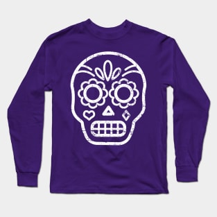 Sugar Skull - white design Long Sleeve T-Shirt